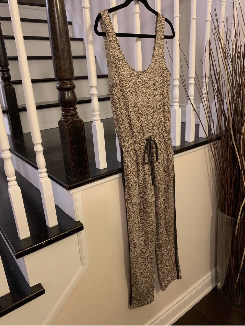 Gilli Beige and Black Printed Sleeveless Jumpsuit